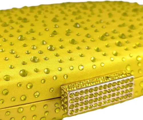 Vista 6 de Boutique De FGG Bolsos de noche para mujer, bolsos de mano de cristal para fiesta de boda, bolsos de diamantes de imitación para novia