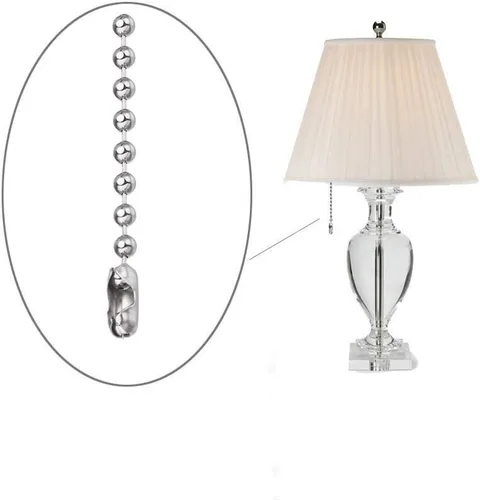 Vista 8 de Paquete de 4 extensores de cadena para ventilador de techo, cada cadena tiene una longitud de 39 pulgadas (3.3 ft) con 8 conectores, bola de cuentas