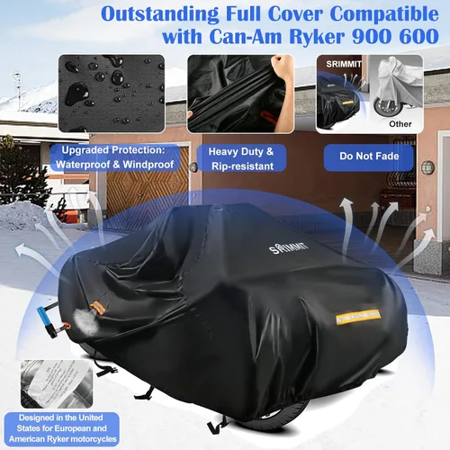 Vista 2 de Cubierta Can Am Ryker Impermeable, Cubierta Completa Mejorada Compatible con Accesorios Can-am Ryker 600/900/Sport/Edición Rally, Cubierta Completa