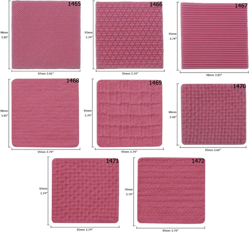 Vista 3 de Funshowcase Molde de silicona para tejer con textura, paquete de 8 unidades para decoración de bordes de pasteles Sugarcraft, decoración