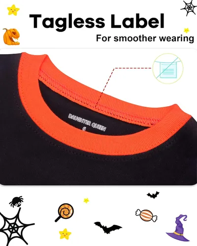 Vista 3 de DAUGHTER QUEEN Pijama para niños de 4 piezas, 100% algodón, talla 18 meses a 12 años