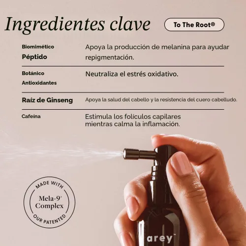 Vista 5 de Arey The System - Suero y suplemento diario para el cabello para mujeres y hombres, ralentiza el crecimiento del cabello gris en 3 a 6 meses