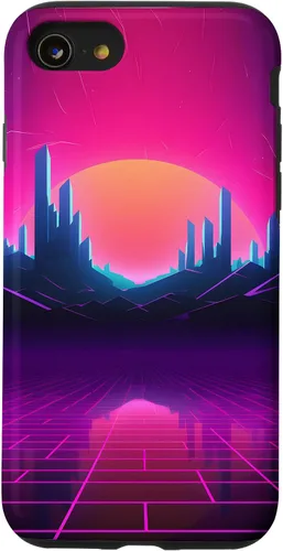 Vista 18 de Synthwave City Retrowave 80s Vaporwave Case for iPhone 17
