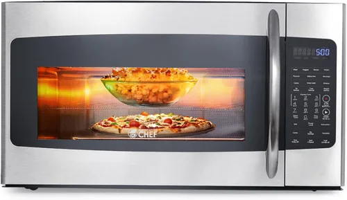 Vista 18 de Microondas Commercial CHEF de 0.7 pies cúbicos con 10 niveles de potencia, microondas de 700 W con pantalla digital, con cerradura de seguridad