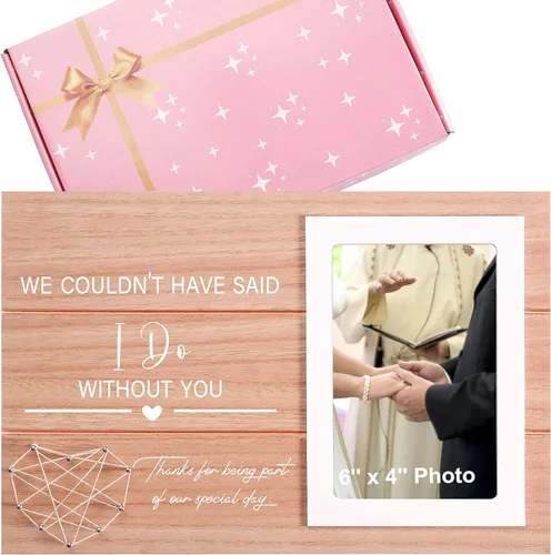Vista 22 de Regalo de marco de fotos de boda para dama de honor de la novia, despedida de soltera, ducha nupcial para mejores amigas, hermana, mejor amiga - "Él