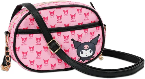 Vista 3 de Sanrio Bolsa Kuromi para niñas de 10 a 12 años - Paquete con bolso cruzado Kuromi, calcomanías, más Paquete de accesorios de viaje Sanrio