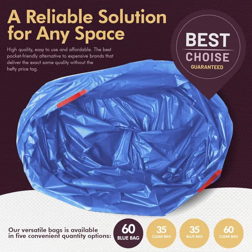 Vista 5 de PAMI Bolsas de basura altas con cordón de reciclaje para cocina, bolsas de basura de plástico extra fuertes, forros gruesos para cubos de basura