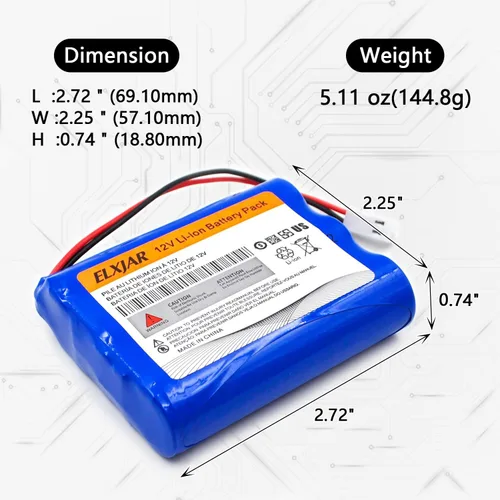 Vista 4 de Paquete de 2 baterías de iones de litio de 11.1 V 2600 mAh 18650 * 3 celdas con conectores MTA-100 de 2 pines