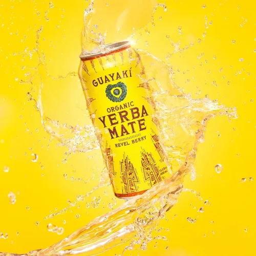 Vista 3 de Guayakí - Paquete alternativo de bebida orgánica Yerba Mate Clean Energy, sabor Revel Berry & Bluephoria, 15.5 onzas (paquete de 24), 150 mg