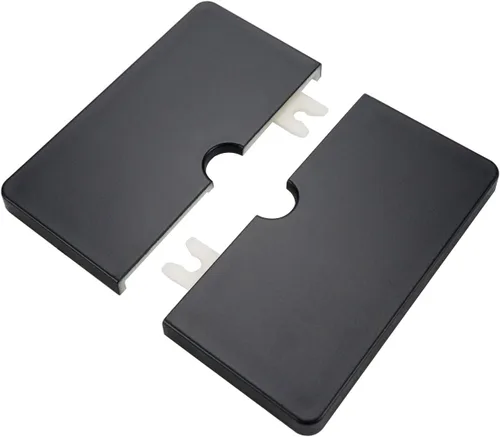 Vista 7 de 2 piezas de brida dividida de pared, placas de escudo autoadhesivas cuadradas de ABS con diseño de hebilla para tubo de 0.47"/12mm de diámetro