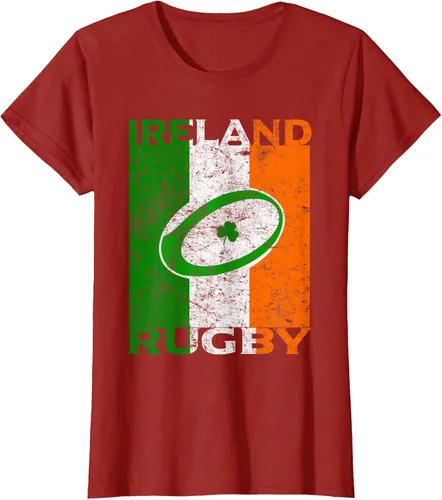 Vista 64 de Camiseta de rugby irlandés con la bandera de Irlanda, regalo vintage Negro