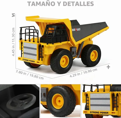 Vista 5 de Camión volquete de control remoto para niños y adultos con 4 battiries 50