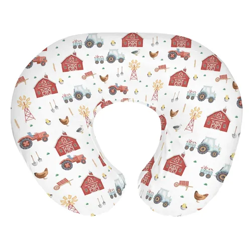Vista 11 de Boho Farm Life - Fundas de almohada de lactancia para niños y niñas, tractor, granero, prado, funda de almohada de lactancia para almohadas