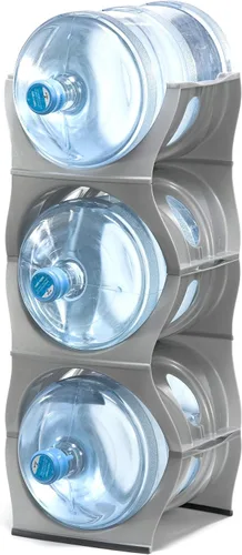Vista 14 de Bariboo Estante apilable para almacenamiento de botellas de agua, organizador de 5 galones, soporte para jarra para organización de cocina, gabinete