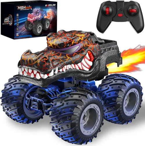 Vista 10 de BAODLON Camión Monstruo de Control Remoto, Juguetes de Camión Bull RC de 2.4GHz para Niños de 3 4 5 6 7 8 Años, Camión RC Todo Terreno Fuera