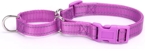 Vista 7 de Serijoars Martingale - Collar para perro, collar ajustable de nailon para entrenamiento, collar martingala reflectante para perros pequeños, Negro