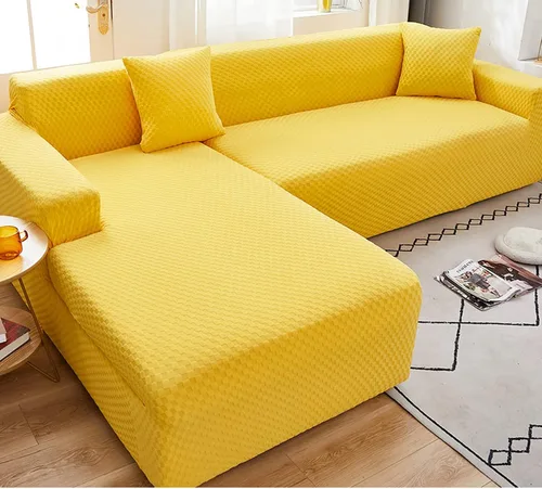 Vista 17 de IMYOGI Fundas de sofá de alta elasticidad con estilo en forma de L, fundas de sofá de color sólido, tela jacquard, lavable a máquina, protector