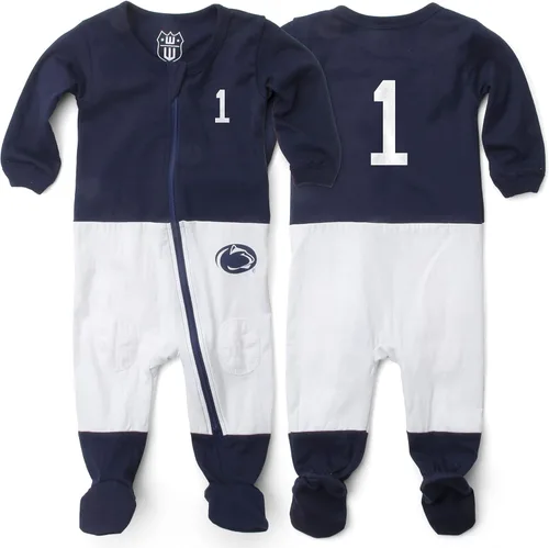 Vista 2 de Wes and Willy Baby College Sports Fan Football Jersey Sleeper