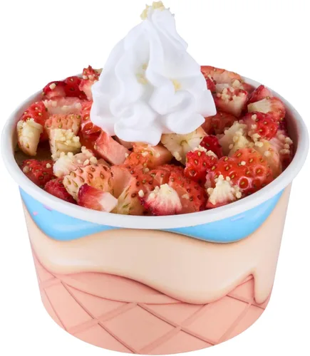 Vista 51 de Restaurantware Coppetta - Vasos de postre de 3 onzas, 50 tazas desechables para helado, tapas se venden por separado, cuencos de papel a cuadros