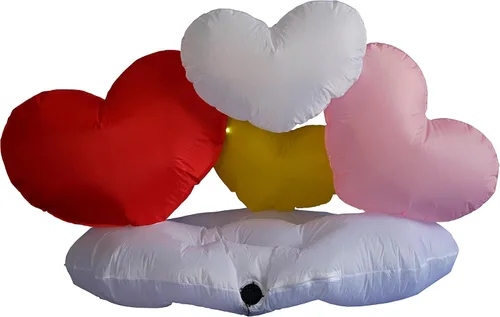 Vista 4 de Corazones inflables y nubes de 5 pies de largo para San Valentín, regalo romántico de San Valentín para parejas, luces LED preiluminadas