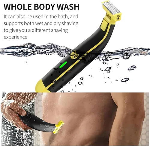 Vista 3 de Afeitadora eléctrica húmeda y seca, afeitadora eléctrica de cierre para hombres y mujeres, rasuradora facial recargable, impermeable, recortadora