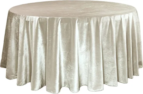 Vista 22 de YOUR CHAIR COVERS - Mantel redondo de terciopelo de 120 pulgadas - Mantel de lino negro para mesas redondas estándar