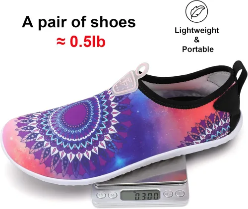 Vista 6 de Fires Zapatos de agua para mujeres y hombres, de secado rápido, calcetines de agua descalzos, transpirables, para senderismo, natación, playa, surf
