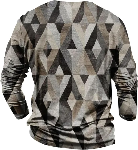 Vista 4 de Blusa vintage de diseñador de otoño para hombre 2023, camiseta casual, diseño abstracto de manga larga, camisas de moda