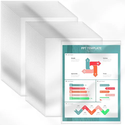 Vista 9 de VOKOY - 50 paquetes de fundas de plástico sin agujeros de 8.5x11 pulgadas para papel, fundas transparentes de tamaño carta resistentes para hojas