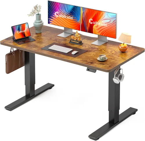 Vista 53 de CubiCubi Escritorio eléctrico de pie de 48 x 30 pulgadas, escritorio de pie ajustable en altura con ajustes preestablecidos de memoria, escritorio
