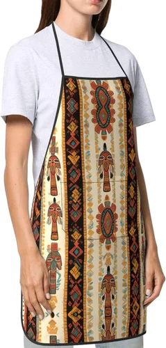 Vista 4 de Curtain decorations Chef Apron for Men and Women - Waterproof Kitchen Chef Apron with Pockets, Perfect for Cooking, Salon & More