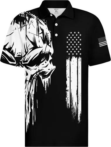 Vista 3 de HIVICHI Divertidas camisas de golf para hombre, diseño estampado loco, colorido, salvaje, novedoso, que absorbe la humedad, polo para hombre