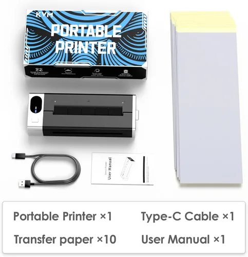 Vista 10 de KVM Mini impresora térmica inalámbrica de plantillas de tatuaje Bluetooth