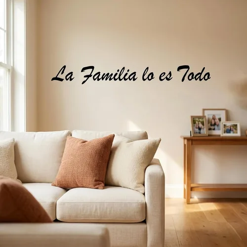 Vista 3 de Blinggo Adhesivo de pared español con texto en inglés «Family is Everything»