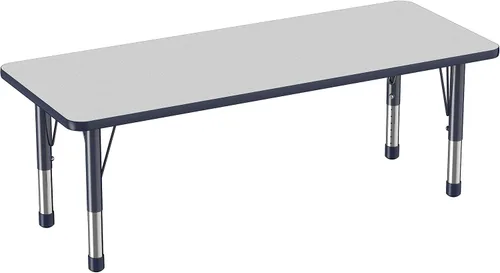 Vista 18 de FDP - Mesa rectangular para actividades escolares y aulas (24 x 36 pulgadas), patas gruesas para niños pequeños, altura ajustable de 15 a 24