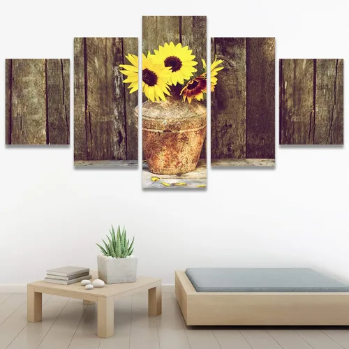 Vista 8 de SIGNWIN Lienzo grande para pared, efecto geométrico de mármol, triángulo dorado, polígono, paisaje, formas abstractas, arte digital, arte moderno