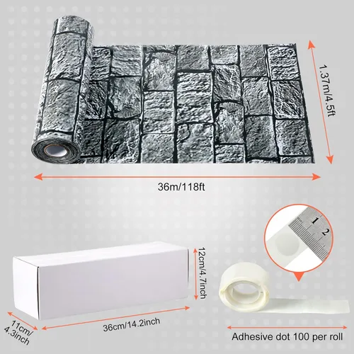 Vista 2 de Preboun Manteles de plástico medievales con caja de corte y pegamento, impermeable, con temática de castillo, cortinas para papel tapiz con temática