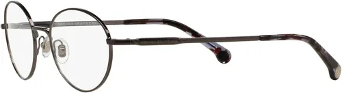 Vista 3 de Brooks Brothers BB1032 - Marcos redondos para anteojos recetados para hombre lente bronce cepilladodemostración 1890in Lente de metal cepilladoDemo