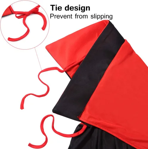 Vista 3 de Capa de vampiro de Halloween disfraz de vampiro para cosplay, disfraces de fiesta de Halloween, capa reversible con máscara de mascarada