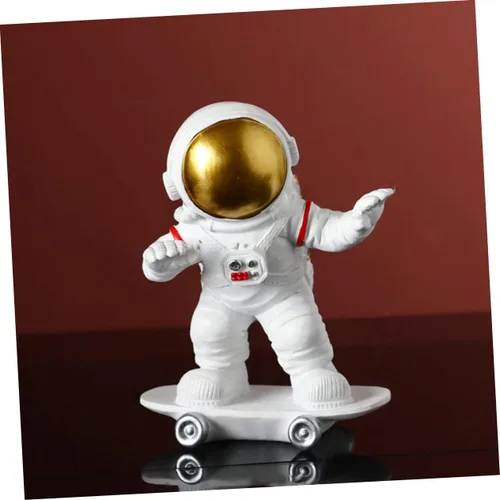 Vista 3 de Mini estatua adorable figura de astronauta para decoración del hogar como regalo para niño y niña, diseño para fiestas y oportunidades fotográficas