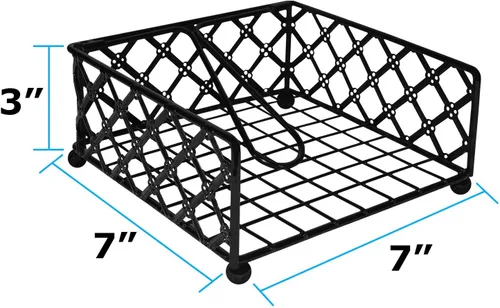 Vista 2 de Blue Donuts Lattice Collection Servilletero, servilleteros para mesas, servilleteros de mesa de comedor para cocina, servilletero plano, color negro