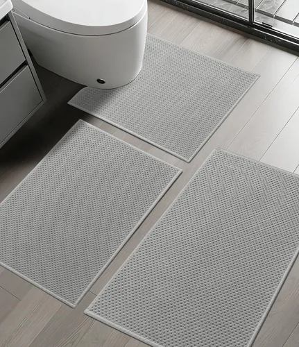Vista 22 de YIHOUSE Juego de 2 tapetes de baño ultrafinos de secado rápido, tapete de baño absorbente para baño, antideslizante, lavable a máquina (beige)