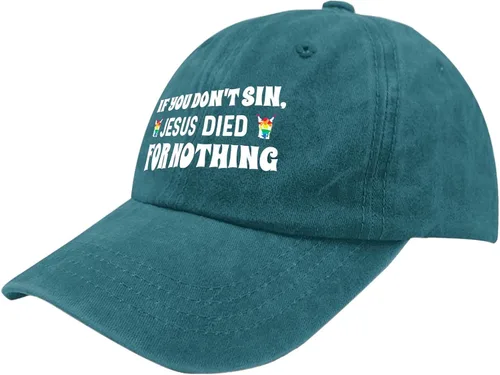 Vista 2 de ruio Jesus Hats for Men Baseball Cap Adjustable Hat If You Dont Sin Jesu Died for Nothings Baseball Hat for Women