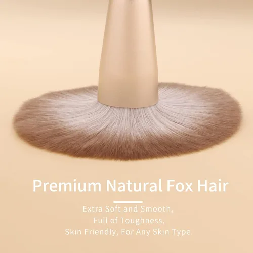Vista 3 de ENZO KEN Juego de brochas de maquillaje de cabello natural profesional, juego de brochas de maquillaje de pelo de zorro con estuche, juego