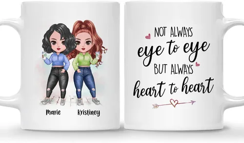 Vista 21 de Gossby Taza personalizada para madre y 1 hija, como madre como hija, regalos para madre, mejores tazas de café para madre, taza personalizada