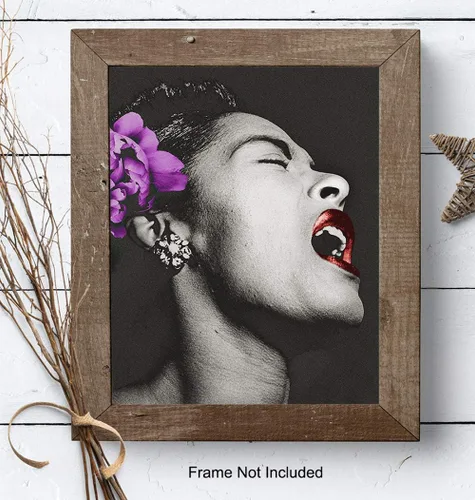 Vista 8 de Cartel de Billie Holiday - Arte de pared afroamericano - Decoración mural negra - Regalo para cantante, intérprete, historia negra - Arte de 8x10