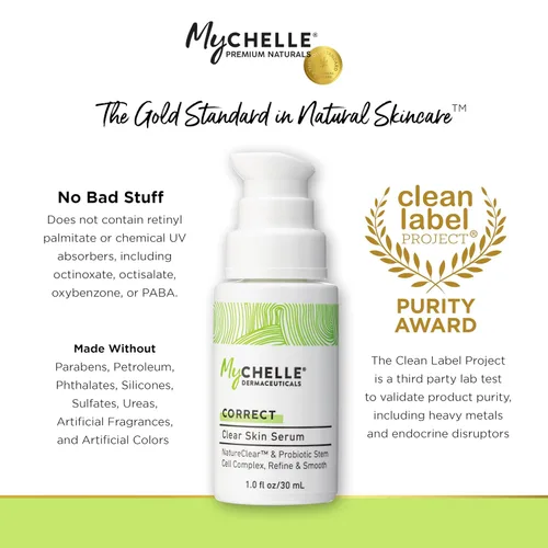 Vista 4 de MyCHELLE Dermaceuticals Suero transparente para la piel (1 onza líquida), suero facial que refina los poros para piel grasa, minimiza los poros