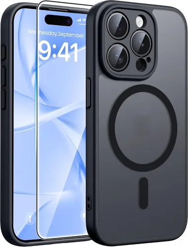 Vista 159 de FNTCASE - Funda para iPhone 16 Pro: magnética, mate, translúcida, de grado militar, protectora contra caídas, resistente, fina, duradera y a prueba
