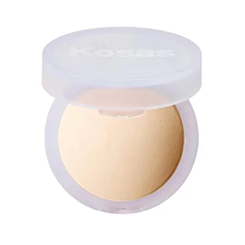 Vista 12 de Kosas Cloud Set Polvo fijador prensado – Polvo facial translúcido con control de brillo, acabado mate suave, aireado (porcelana transparente)