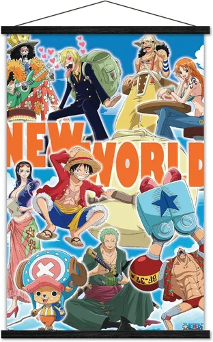 Vista 8 de Trends International One Piece - Póster de pared New World, 22.37 x 34.00 pulgadas, paquete de impresión premium y colgador de madera de haya